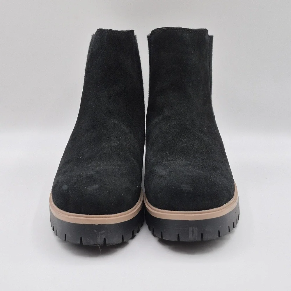 Eddie Bauer Boots Womens Size 11 Black Suede Bellingham Chelsea Waterproof Ankle